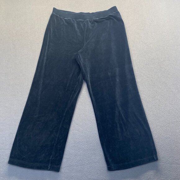 Pendleton Blue Velvet Pants Pull On Womens Size XL,Wide Leg,Comfort - Picture 1 of 8